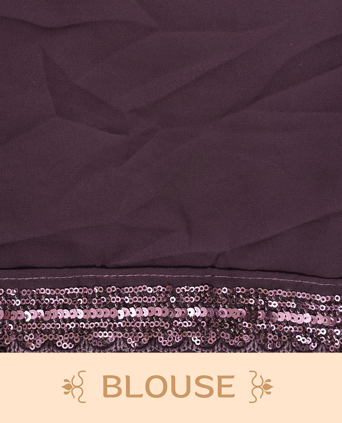 Purple colour Organza saree with Cut Beats & Sequins.