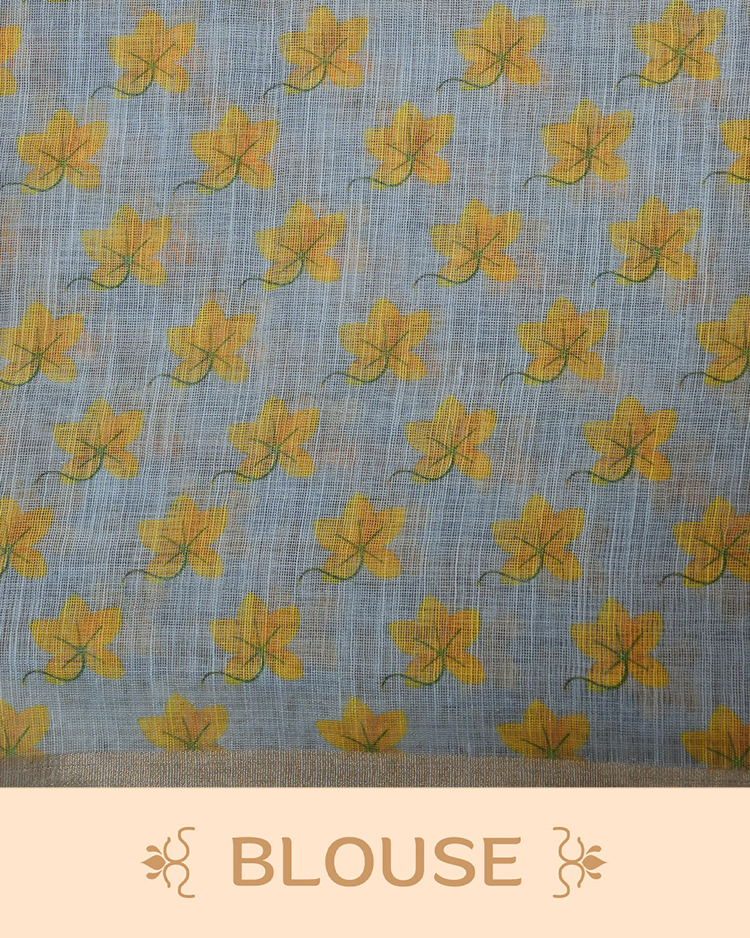 Grey colour semi linen saree