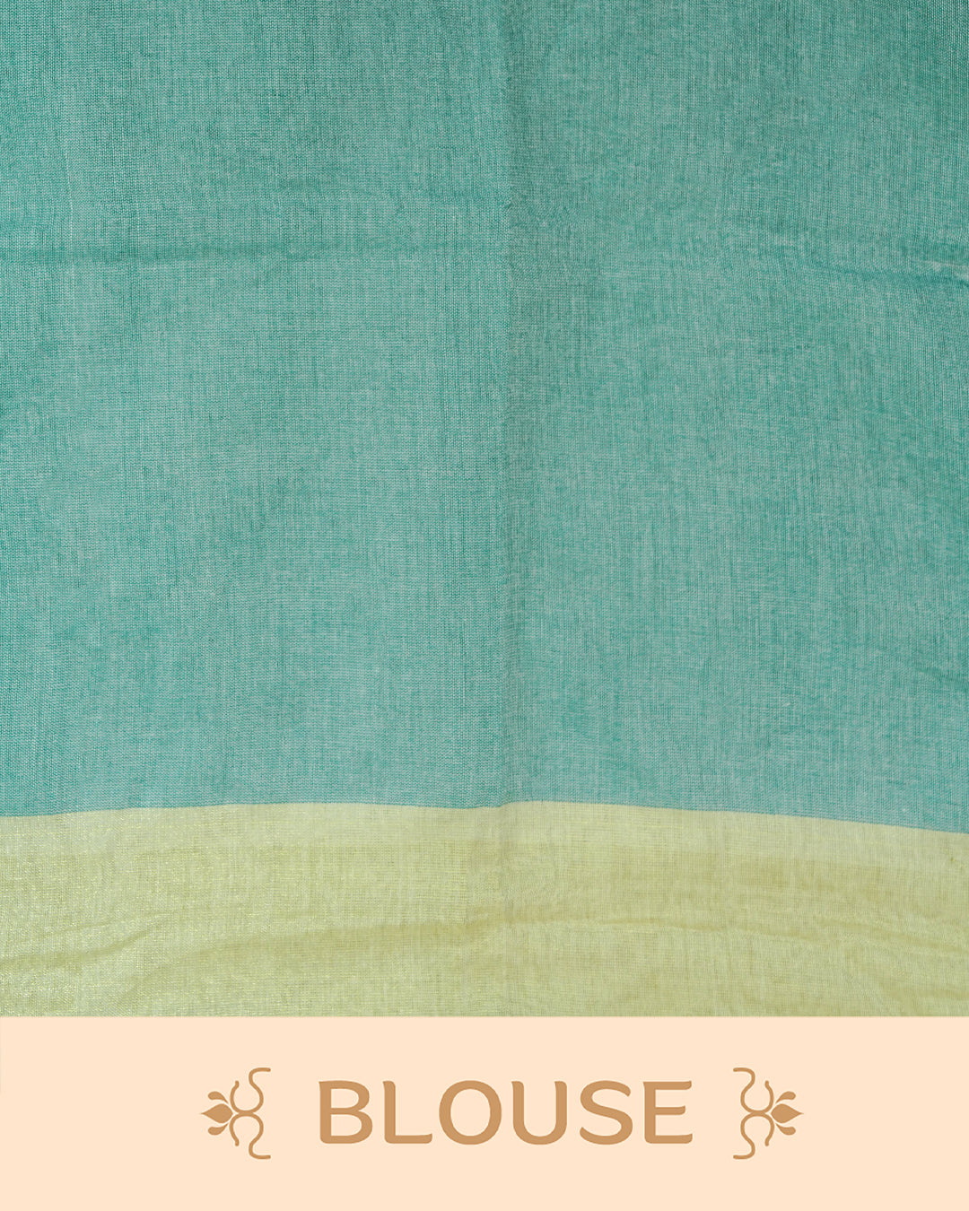 Sea Green & White Colour Half & Half Mul cotton saree Complemented by contrast colour Gold Zari Border & tassels.