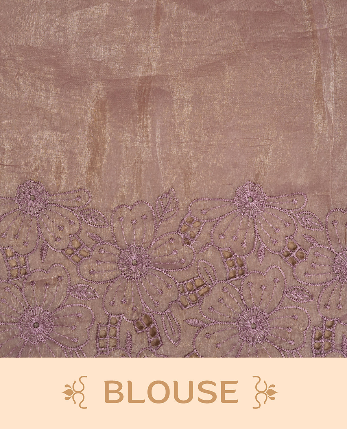 Pastel purple colour Crush organza saree with Thread work.