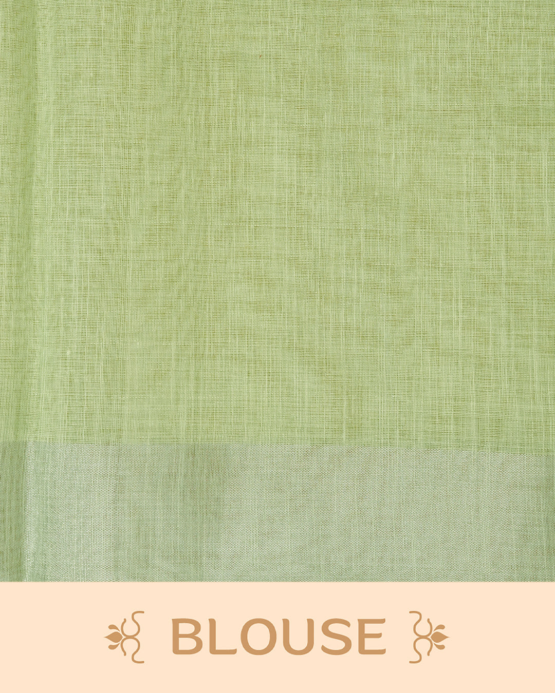 Piata Green Colour Semi Linen Saree featuring Sunflower prints, paired with matching blouse piece.