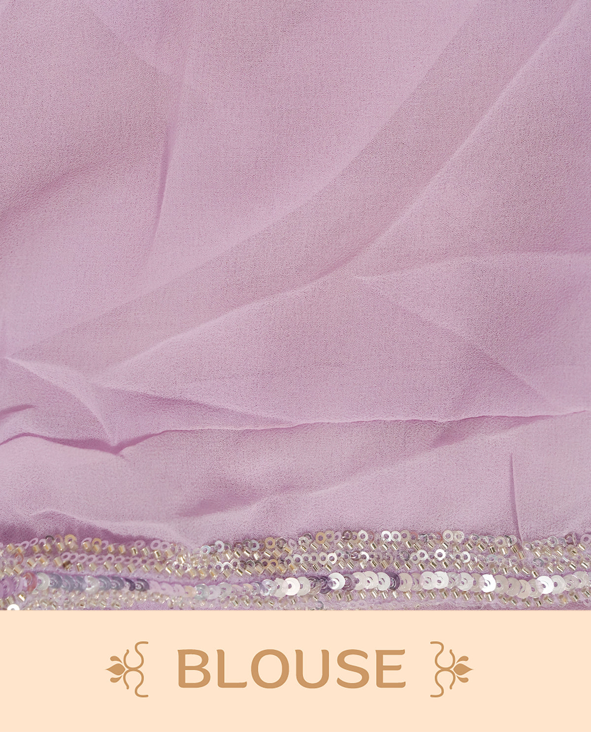 Lavender colour Organza saree with Cut Beats & Sequins.