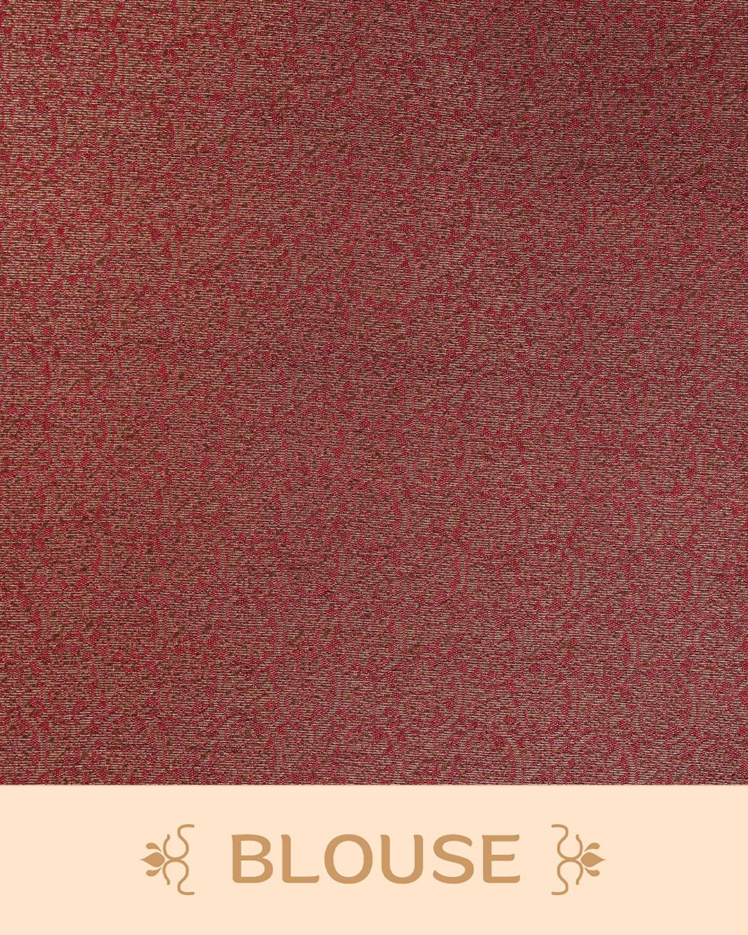 Light chocolate colour semi linen saree thread motifs on body, contrast light red colour gold zari border, rich pallu comes with matching blouse piece