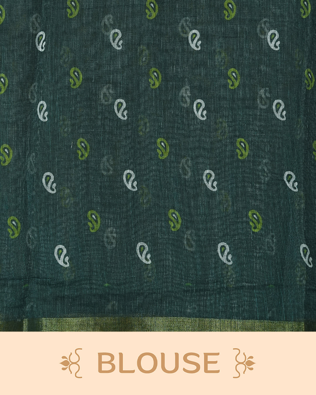 Light Aqua Colour Semi Linen Saree featuring birds print with mirror work, paired with matching printed blouse piece.