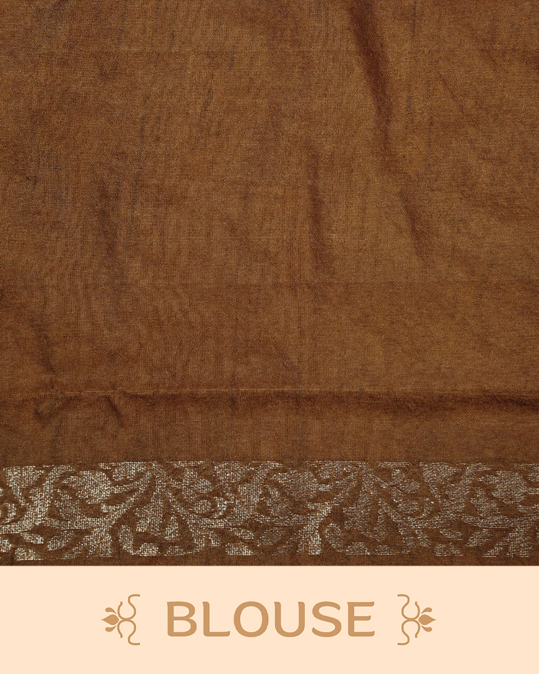 Dark coffee brown Colour Semi georgette Saree having zari dotted check pattern on body, contrast dark mustard colour floral kodi designed Border, Rich Pallu comes with Matching Blouse piece.