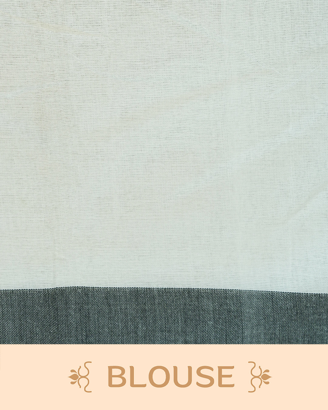 White colour Mul cotton saree featuring Gold Sequins, complemented by Contrast Black simple Border & tassels.