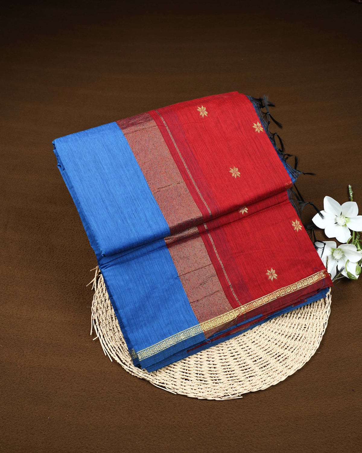 Royal blue colour Kalyani Cotton Saree