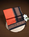 Burnt orange colour Kalyani Cotton Saree