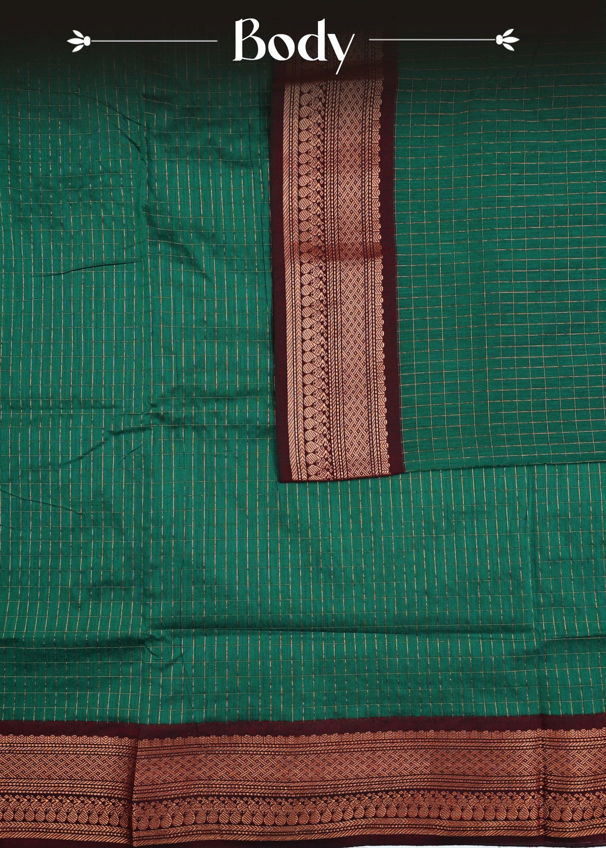 Bottle green colour Kalyani Cotton Saree