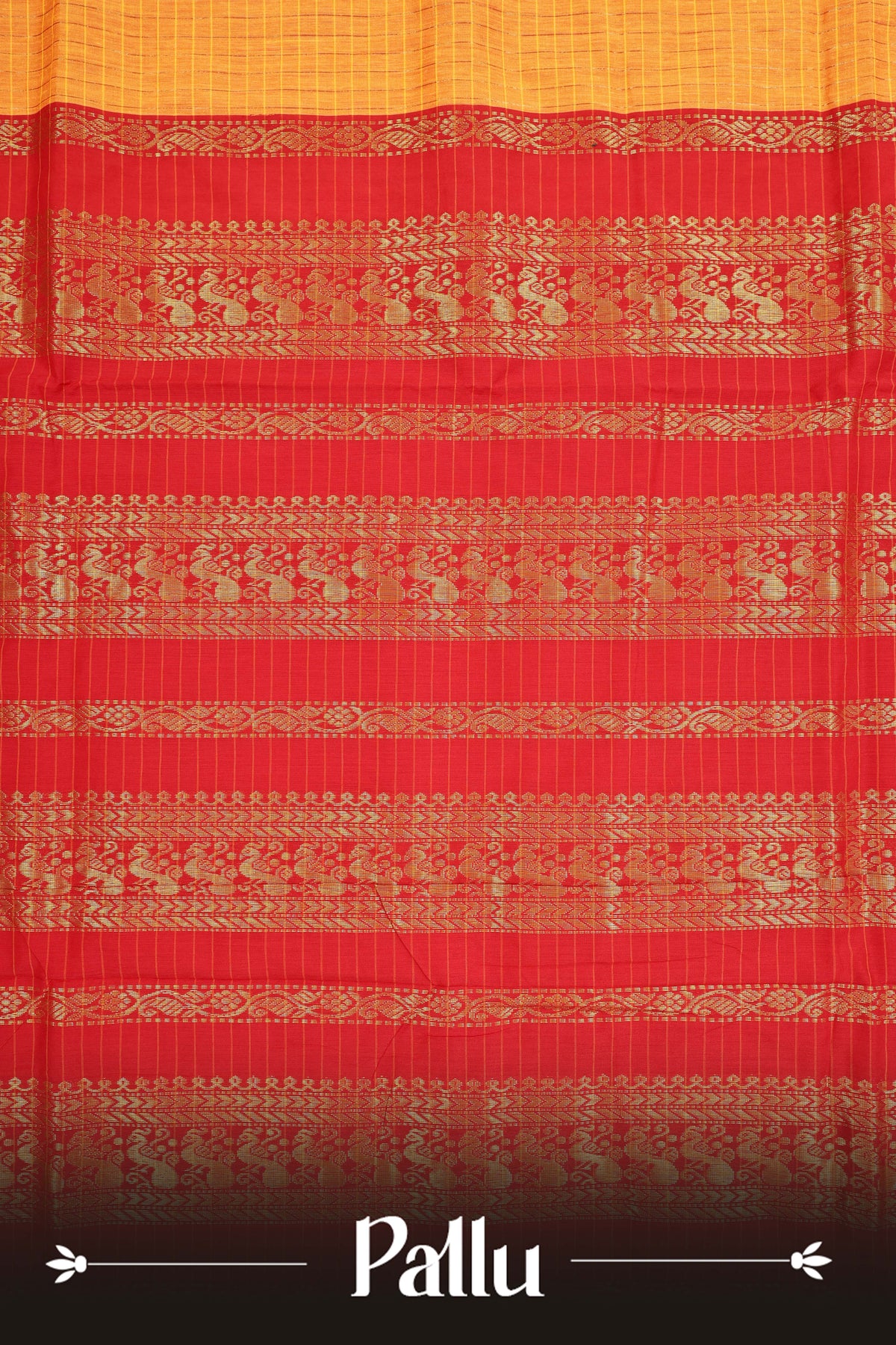 Bright orange colour Kalyani Cotton Saree