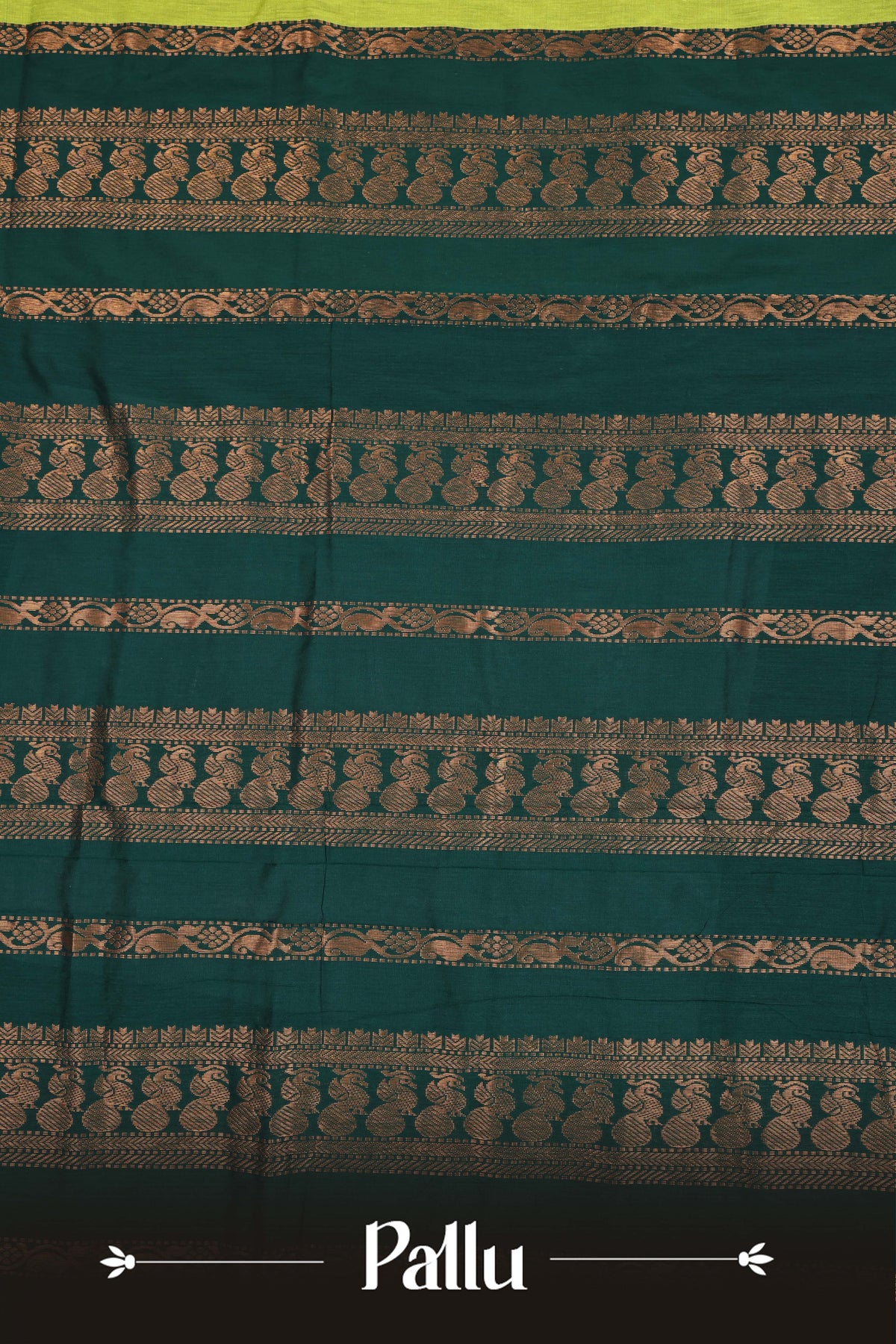 Lime green colour Kalyani Cotton Saree