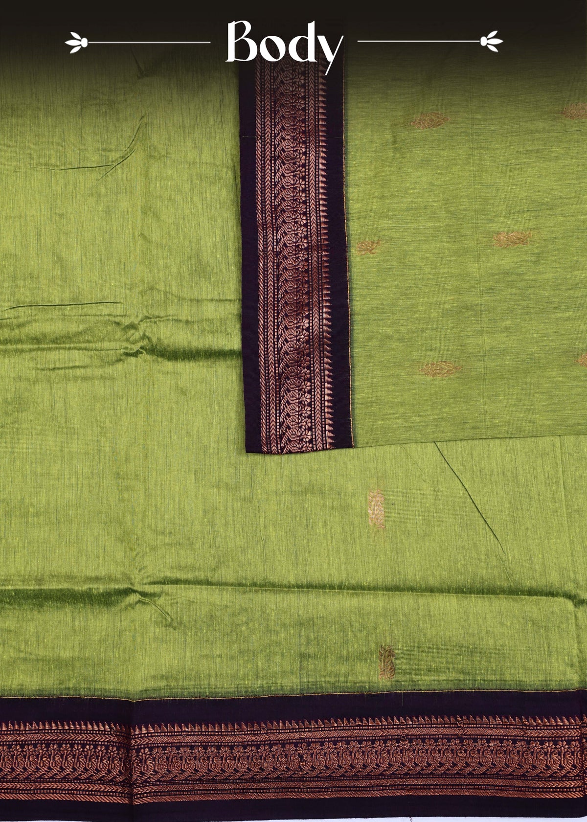 Lime green colour Kalyani Cotton Saree