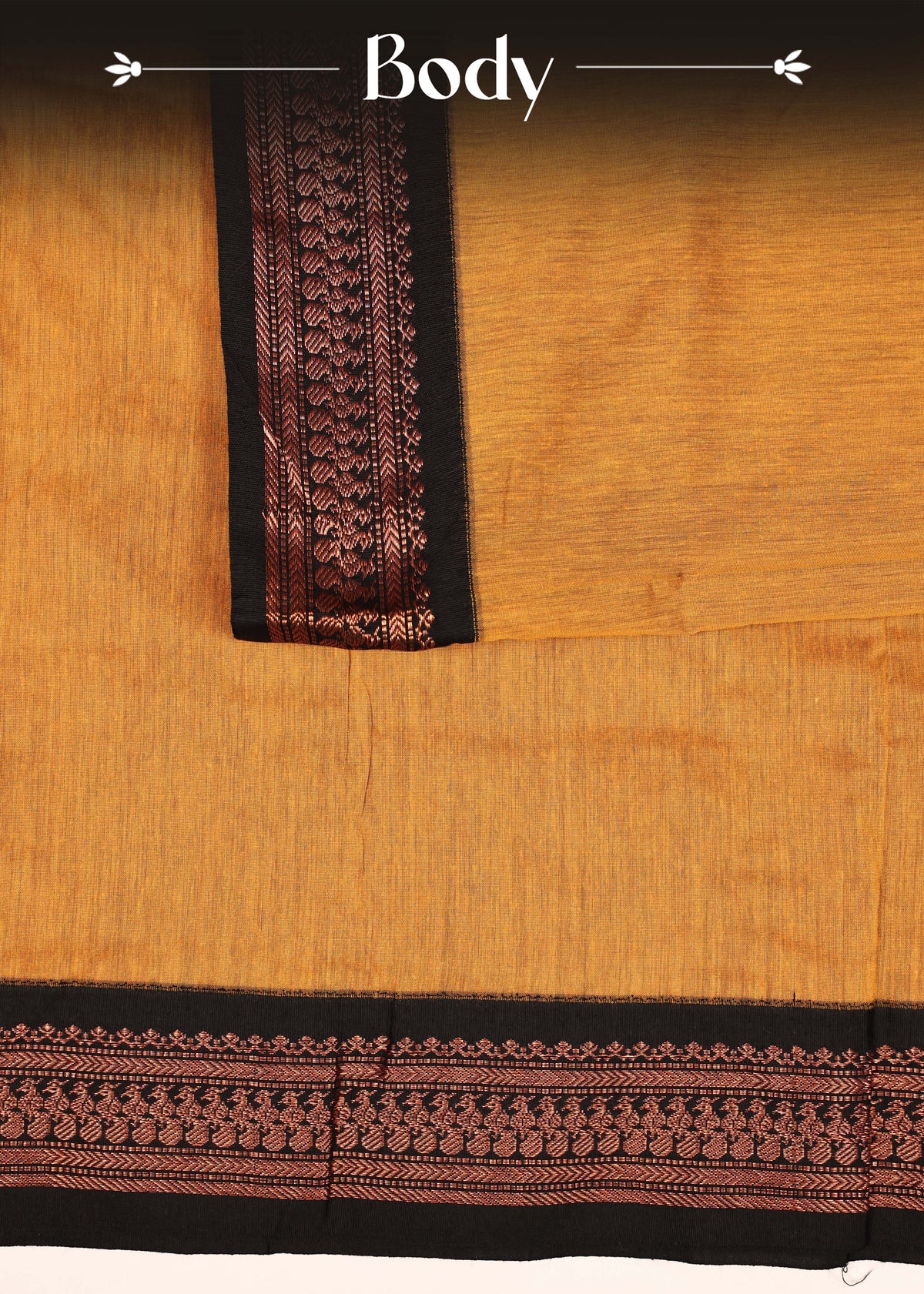 Mustard yellow colour Kalyani Cotton Saree