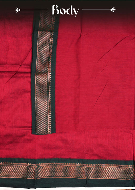 Maroon colour Kalyani Cotton Saree