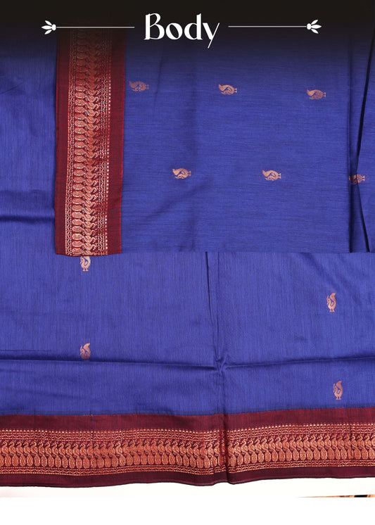 Royal blue colour Kalyani Cotton Saree