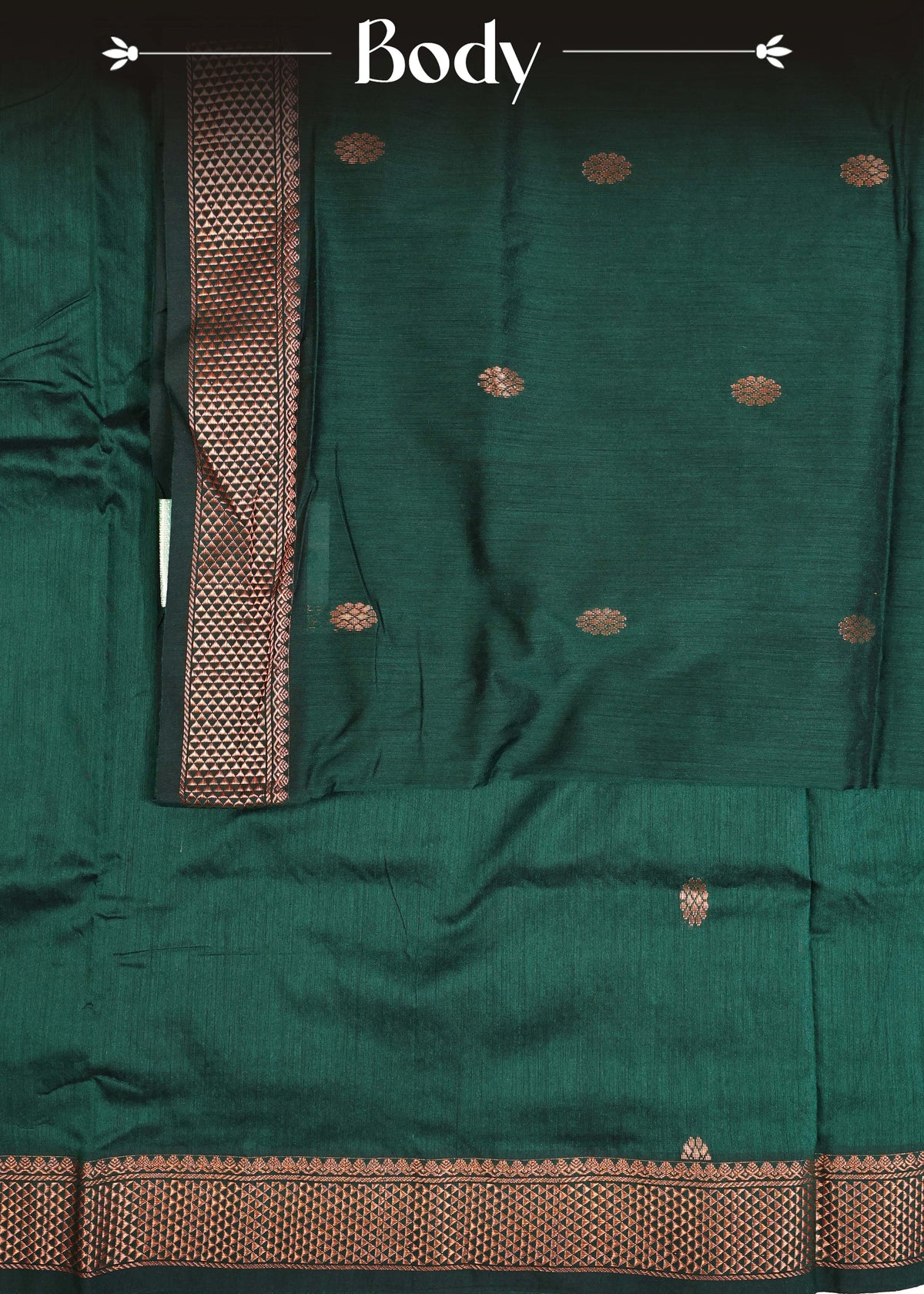 Bottle green colour Kalyani Cotton Saree