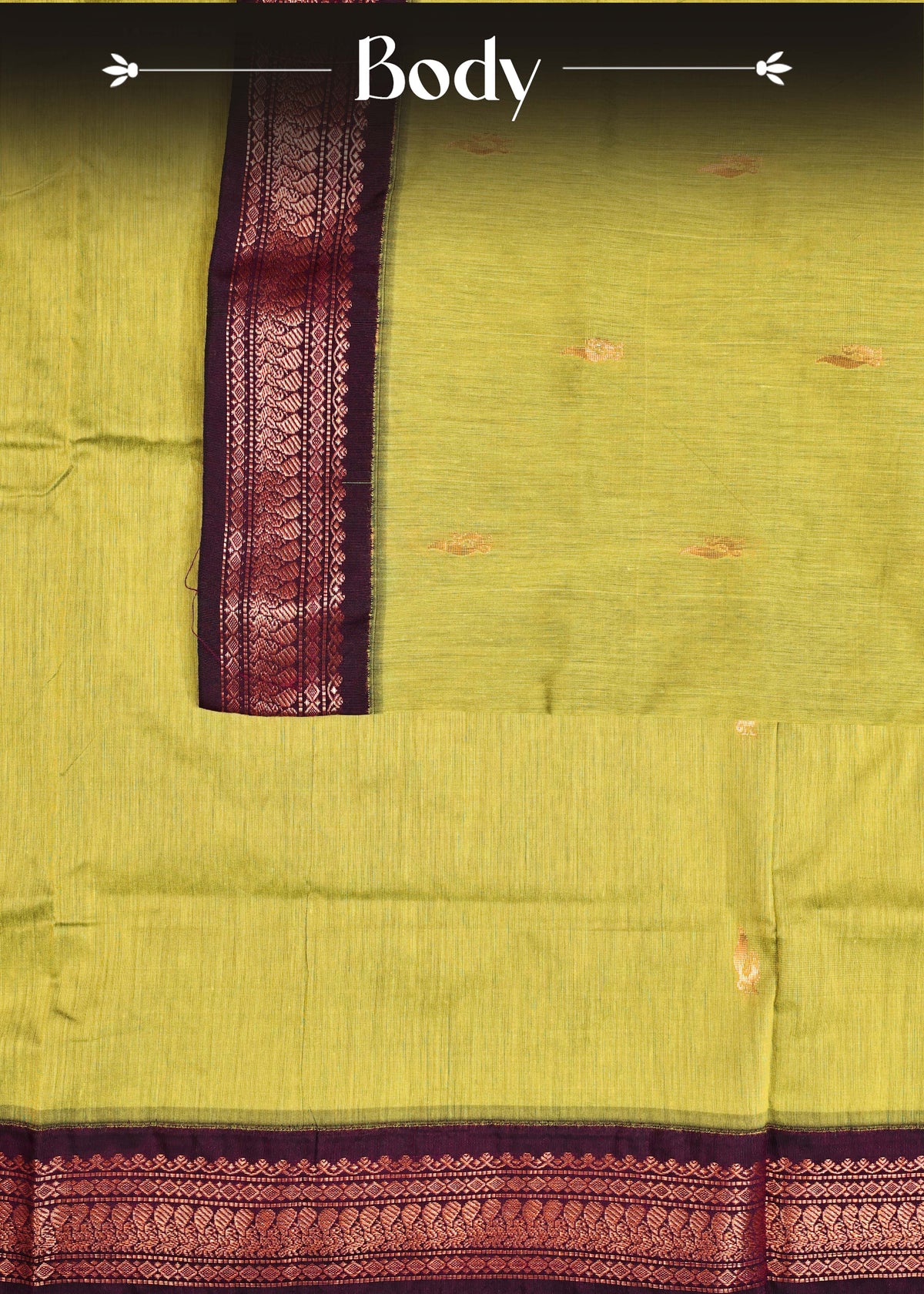Lemon green colour Kalyani Cotton Saree