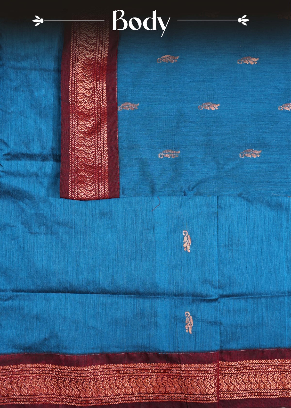 Peacock blue colour Kalyani Cotton Saree