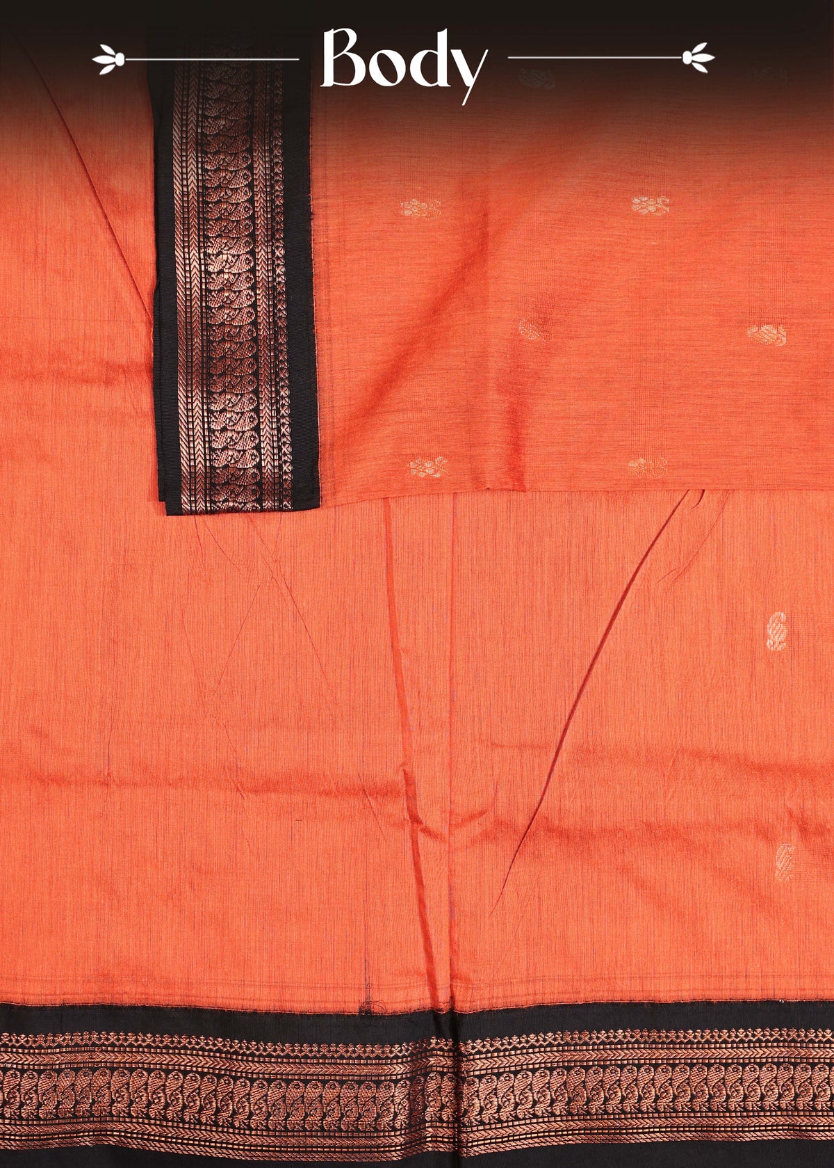Burnt orange colour Kalyani Cotton Saree