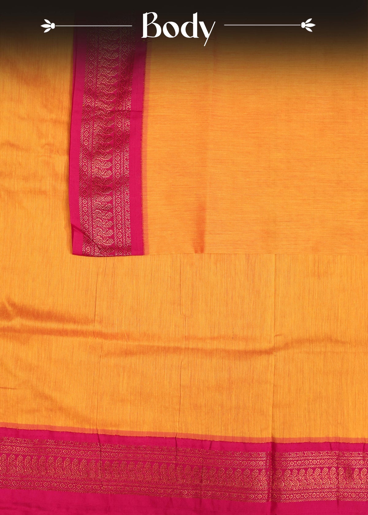Mustard yellow colour Kalyani Cotton Saree