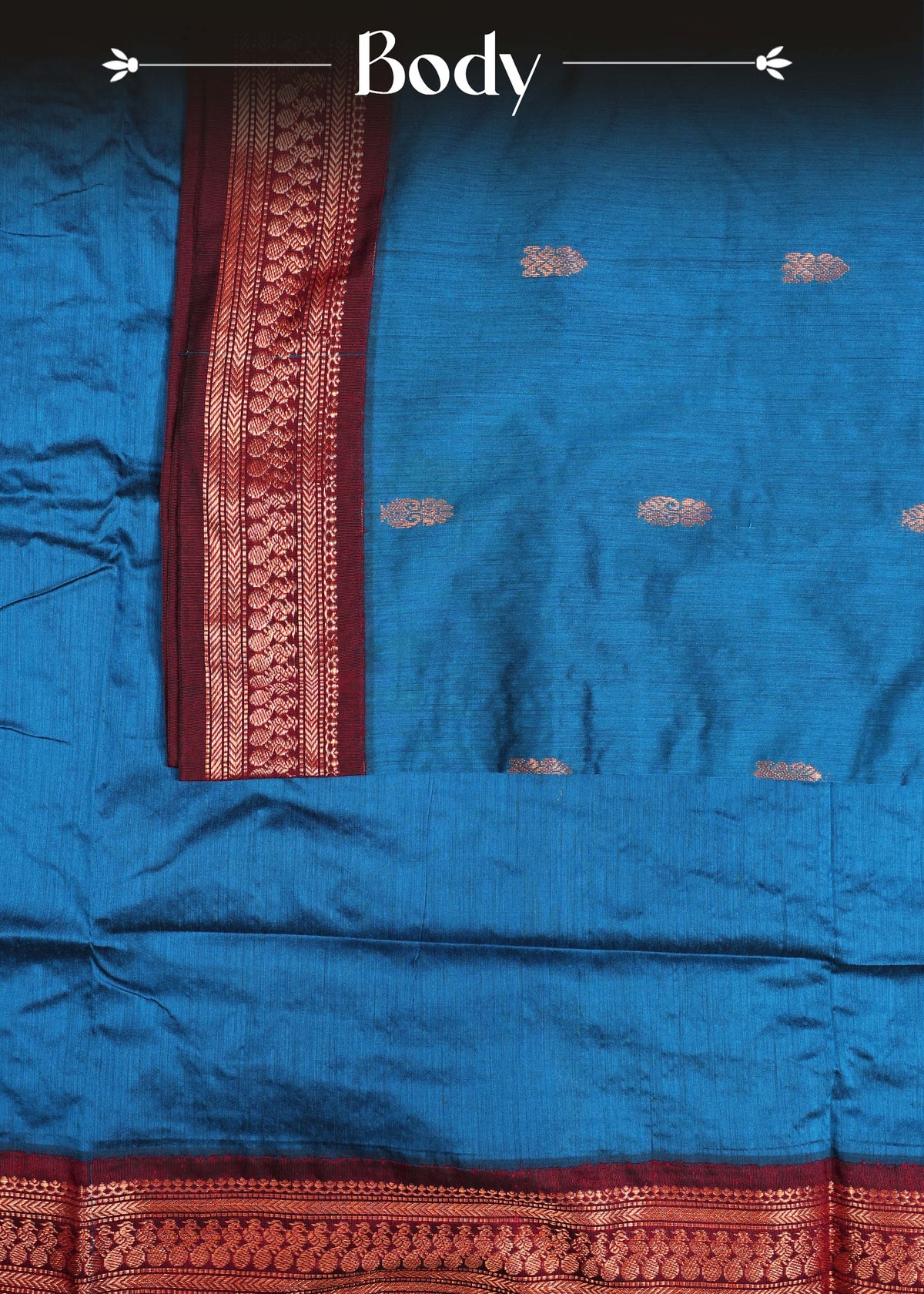 Peacock blue colour Kalyani Cotton Saree