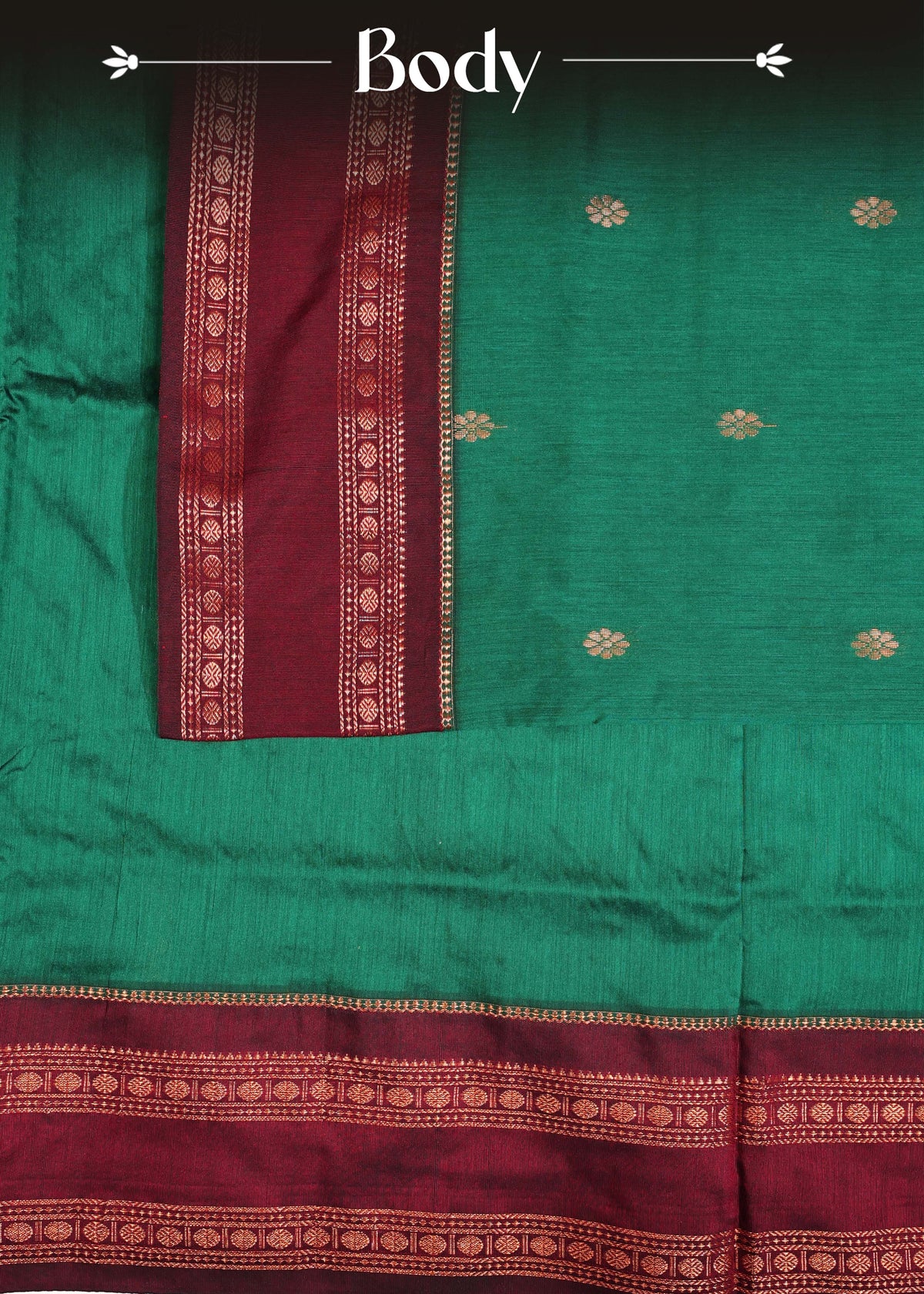 Dark green colour Kalyani Cotton Saree