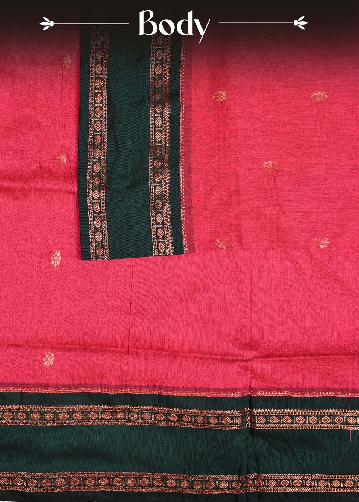 Dark coral pink colour Kalyani Cotton Saree