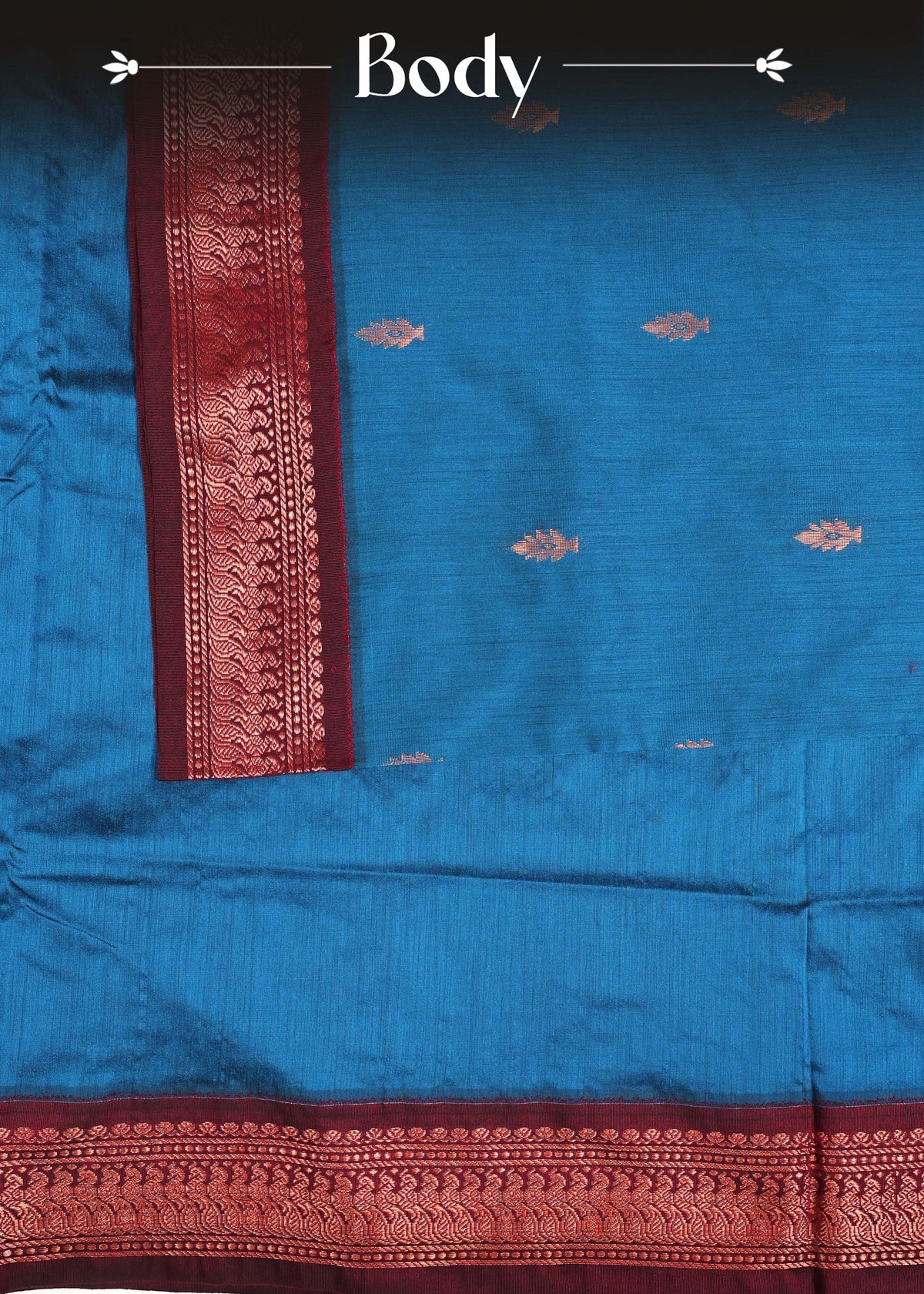 Peacock blue colour Kalyani Cotton Saree