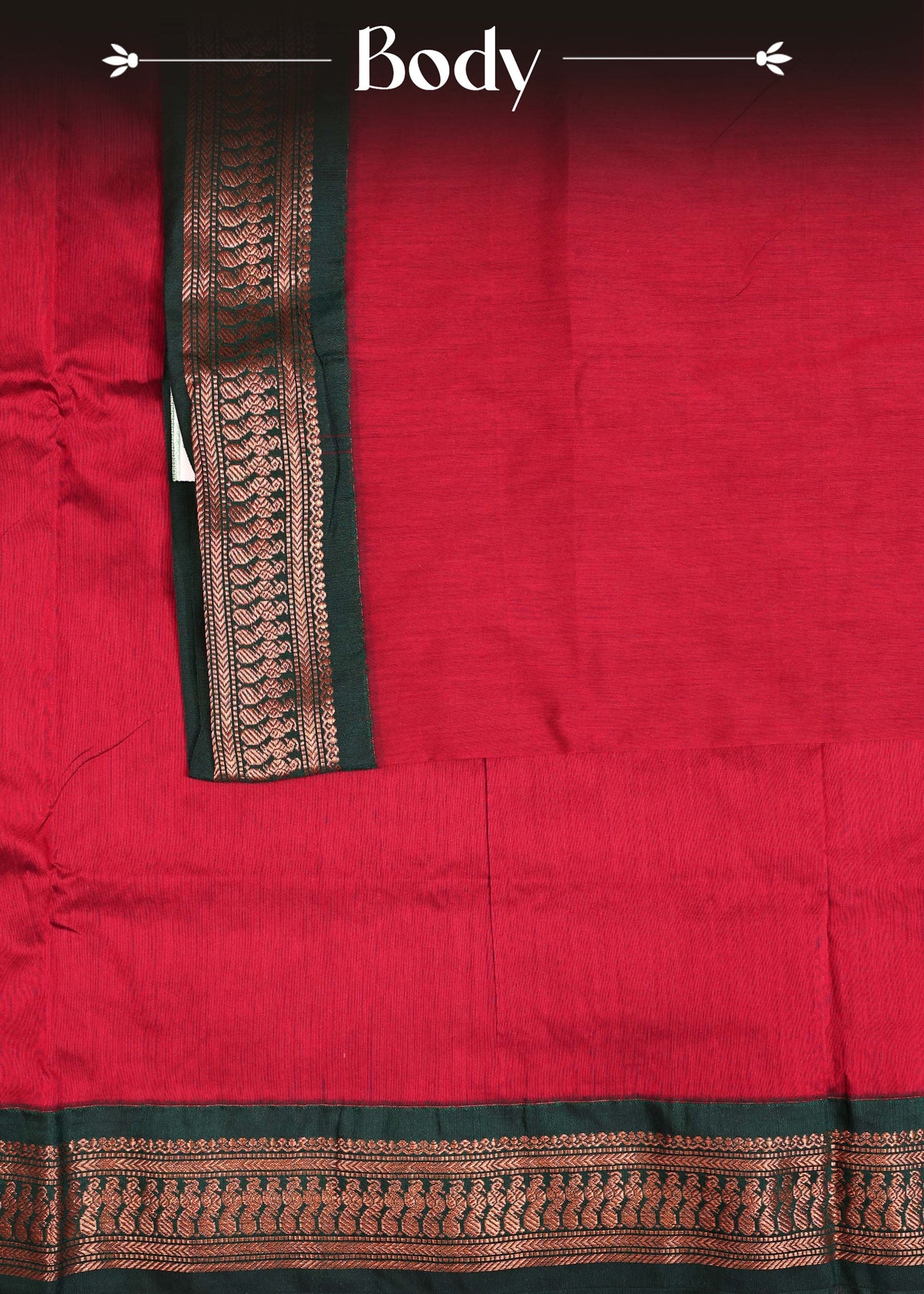 Crimson red colour Kalyani Cotton Saree