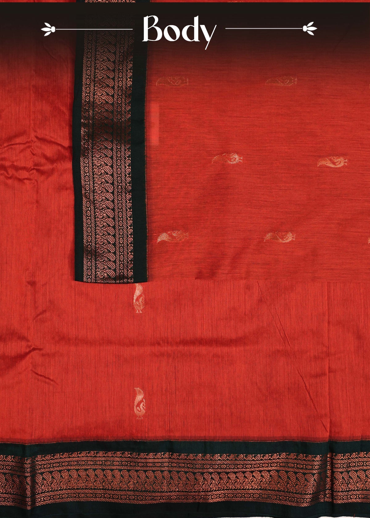 Rust orange colour Kalyani Cotton Saree