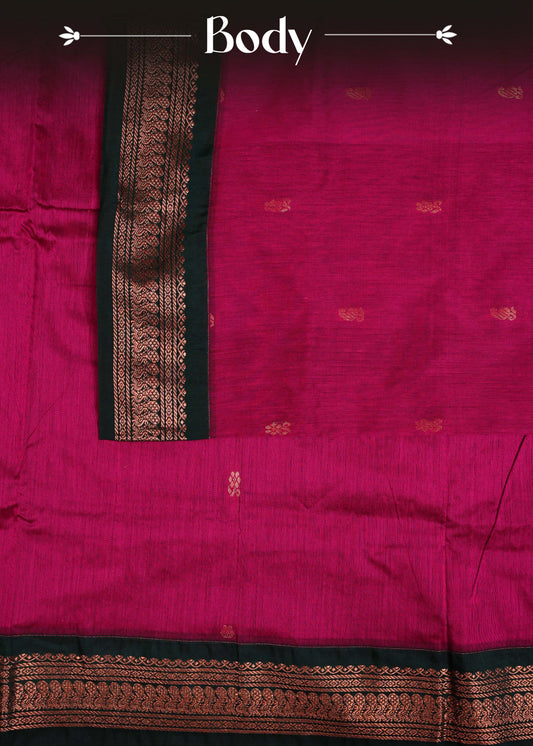 Dark magenta pink colour Kalyani Cotton Saree