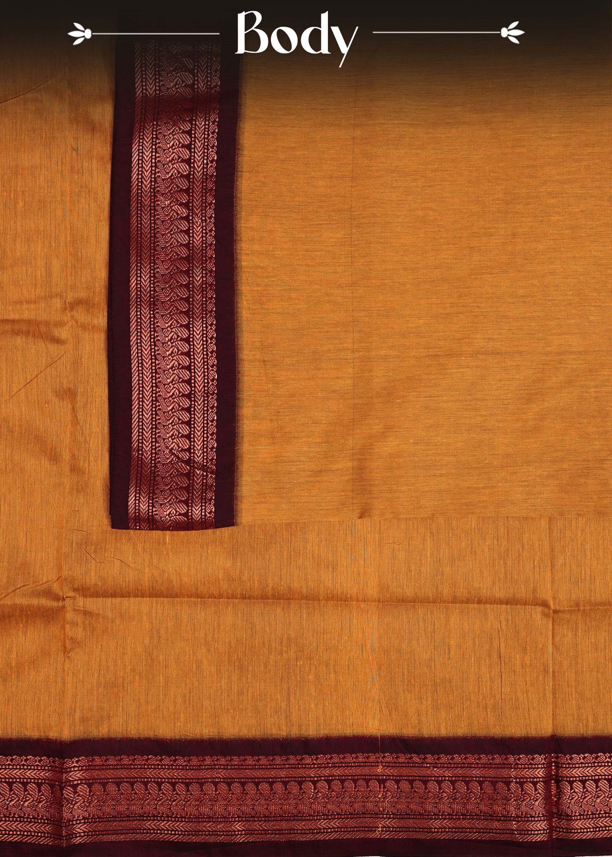 Mustard yellow colour Kalyani Cotton Saree