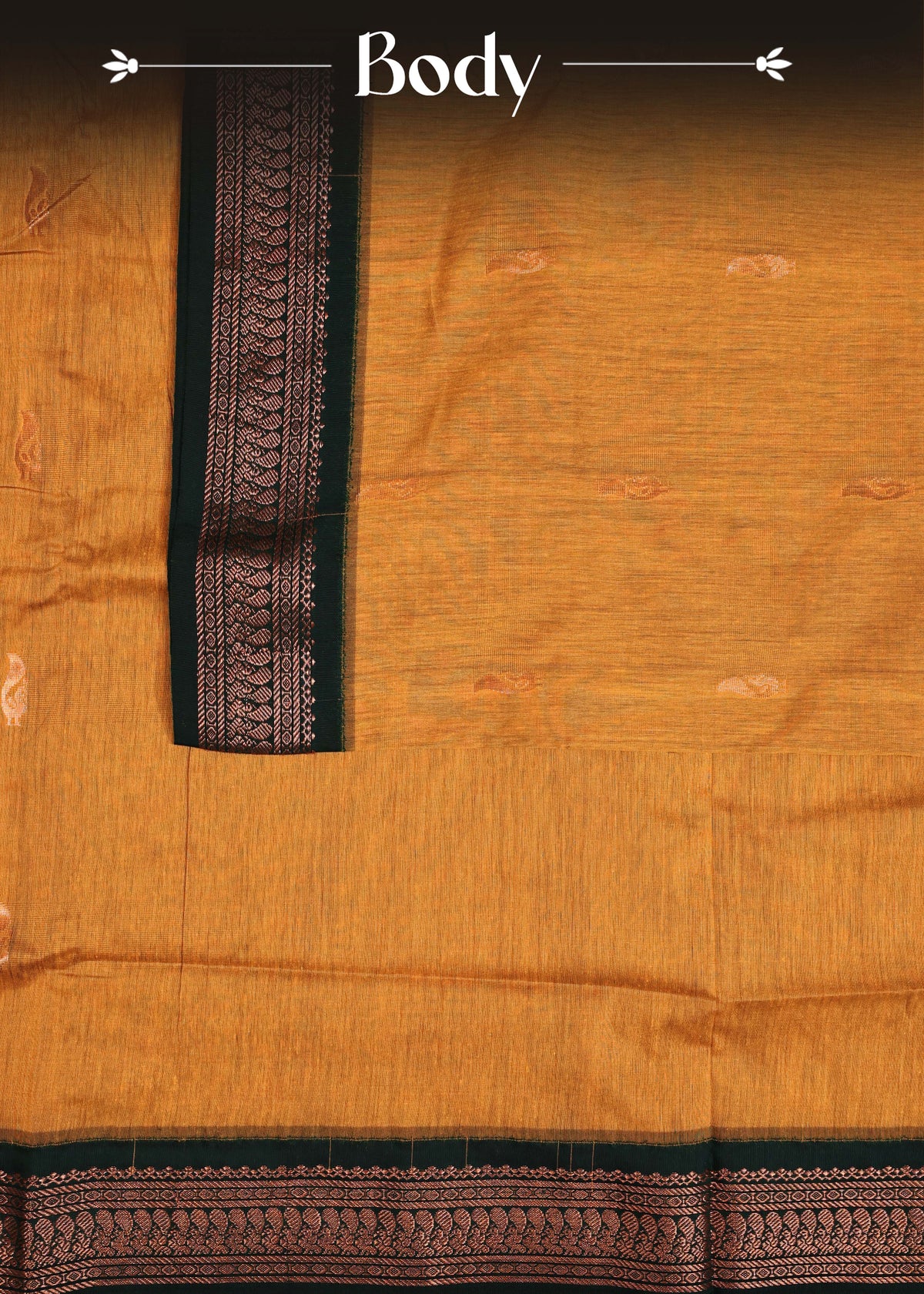 Mustard yellow colour Kalyani Cotton Saree