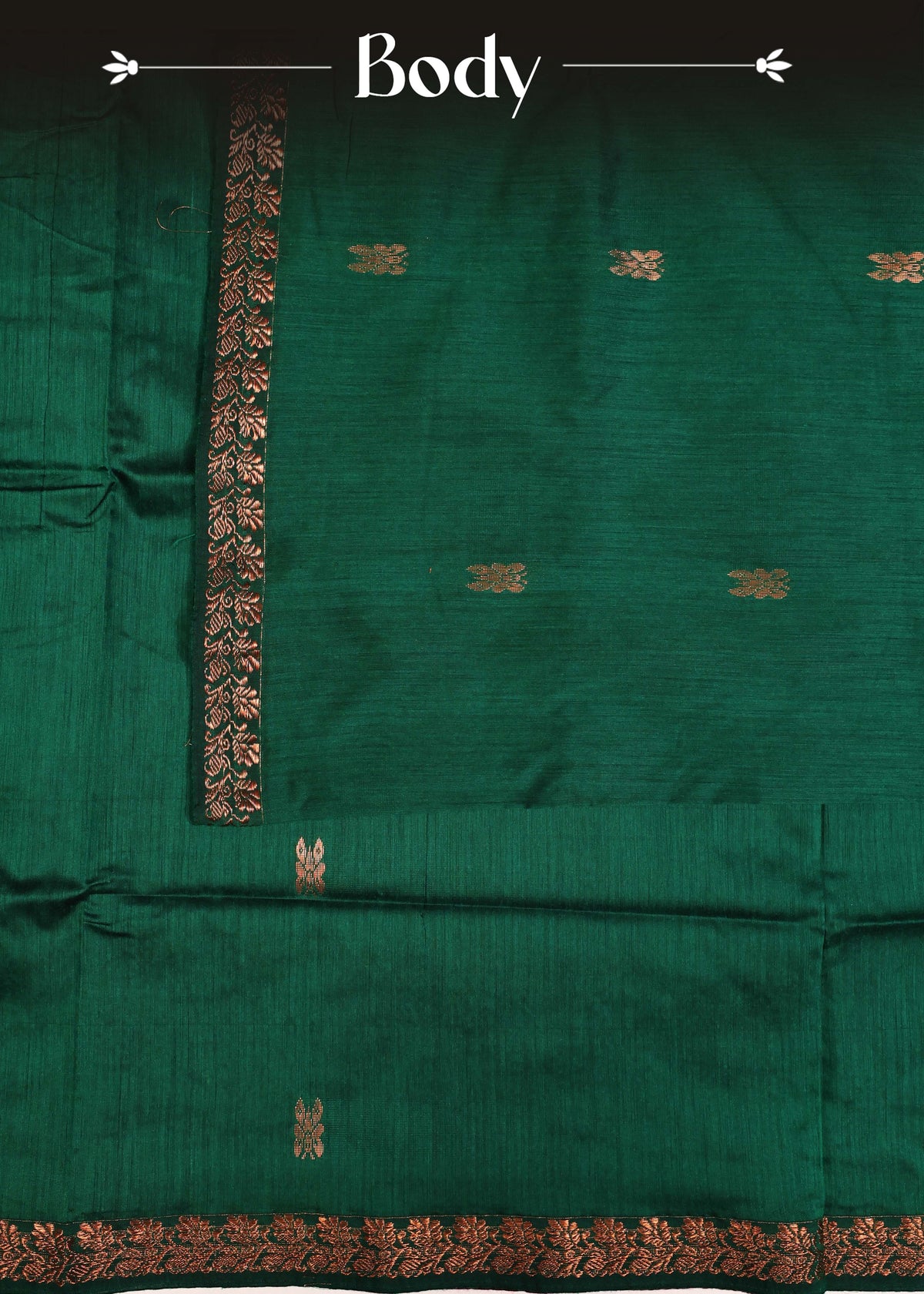 Dark green colour Kalyani Cotton Saree