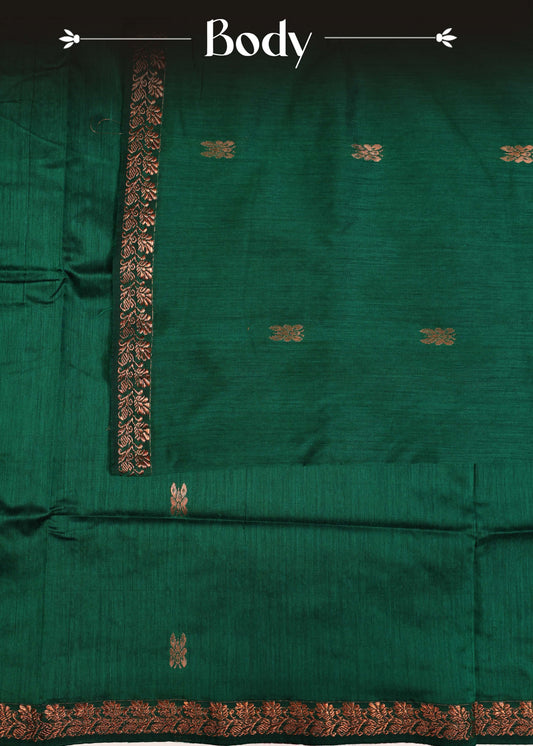 Dark green colour Kalyani Cotton Saree