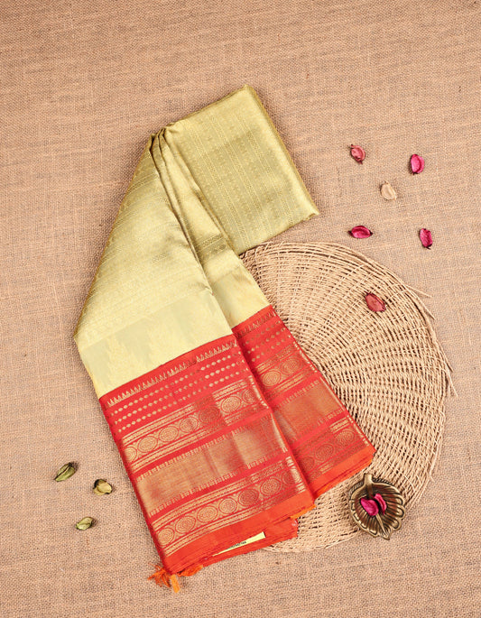 Pastel Green Colour Samudrika Silk saree.