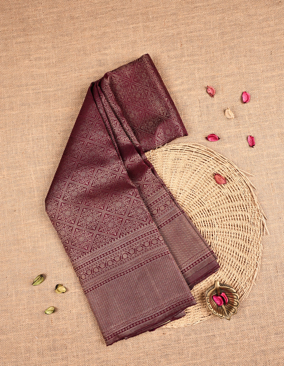 Chocolate Colour Samudrika Silk saree.
