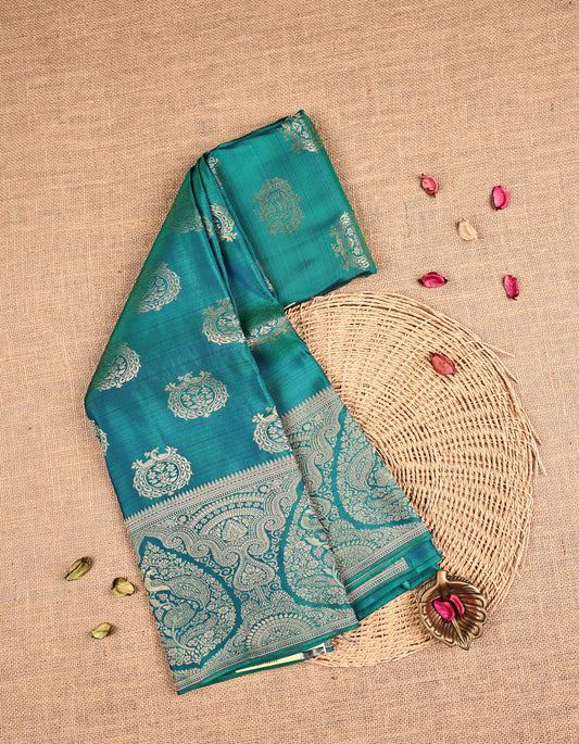 Peacock Colour Samudrika Silk saree.