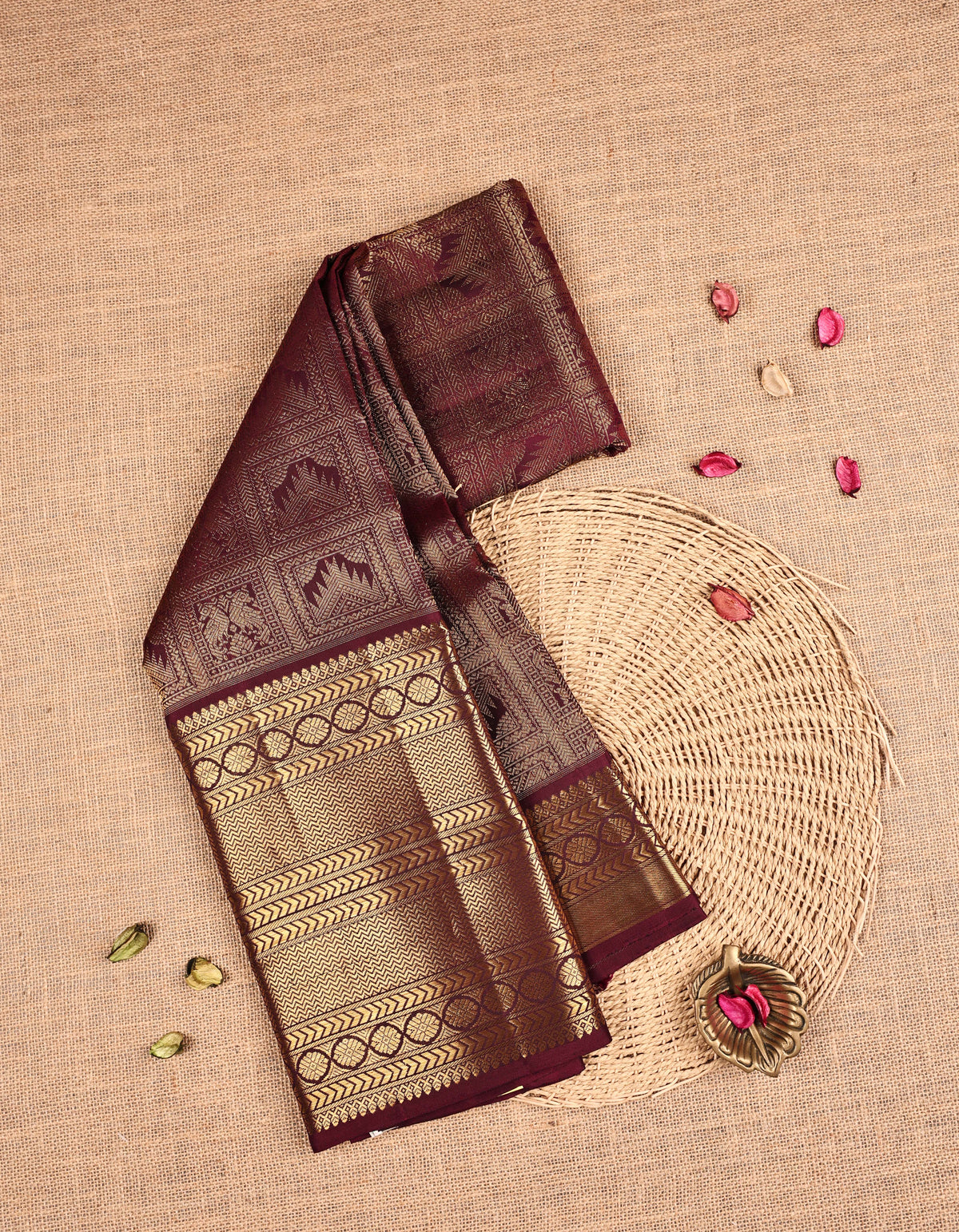 Chocolate Colour Samudrika Silk saree.