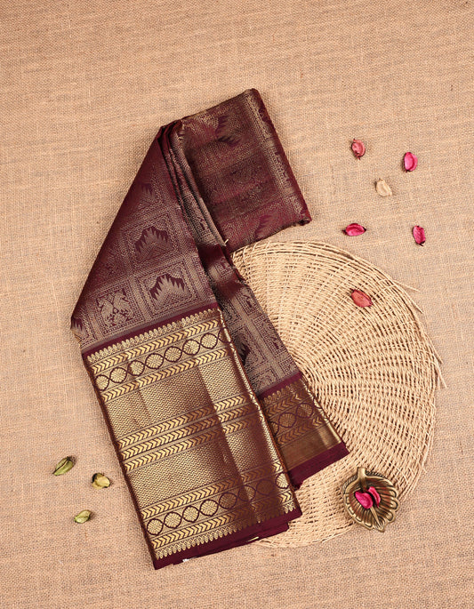 Chocolate Colour Samudrika Silk saree.
