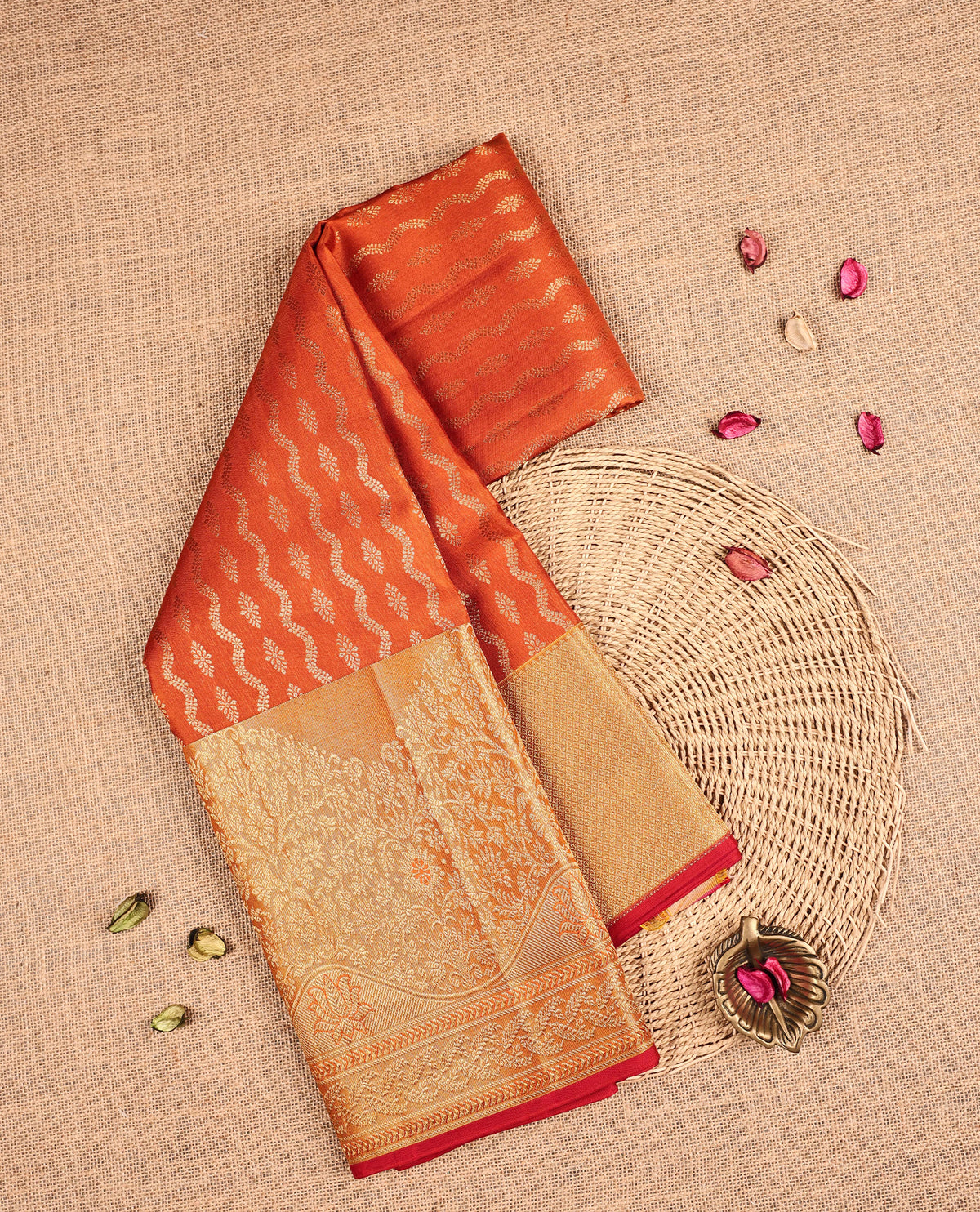 Orange Colour Samudrika Silk saree.