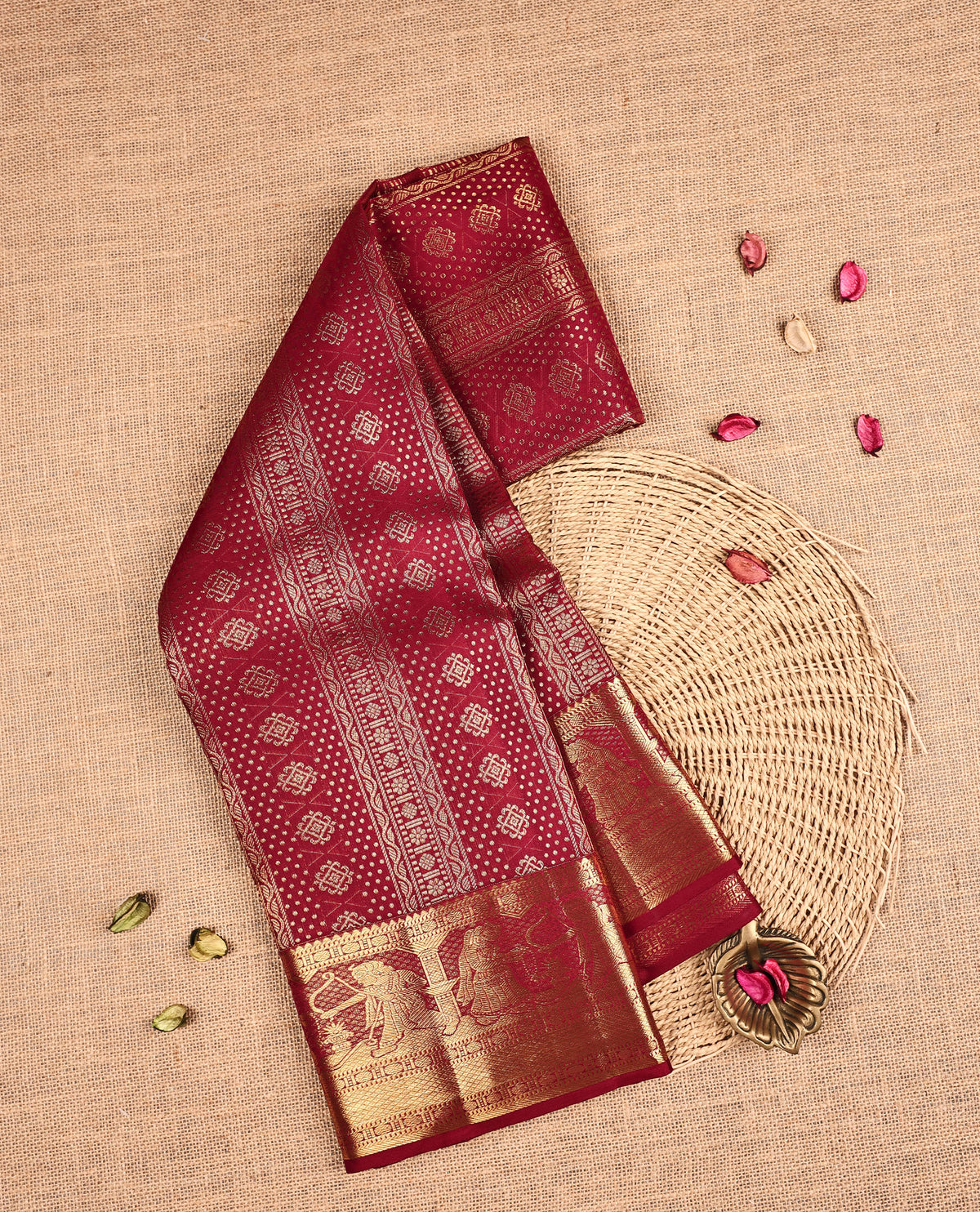 Chocolate Colour Samudrika Silk saree.