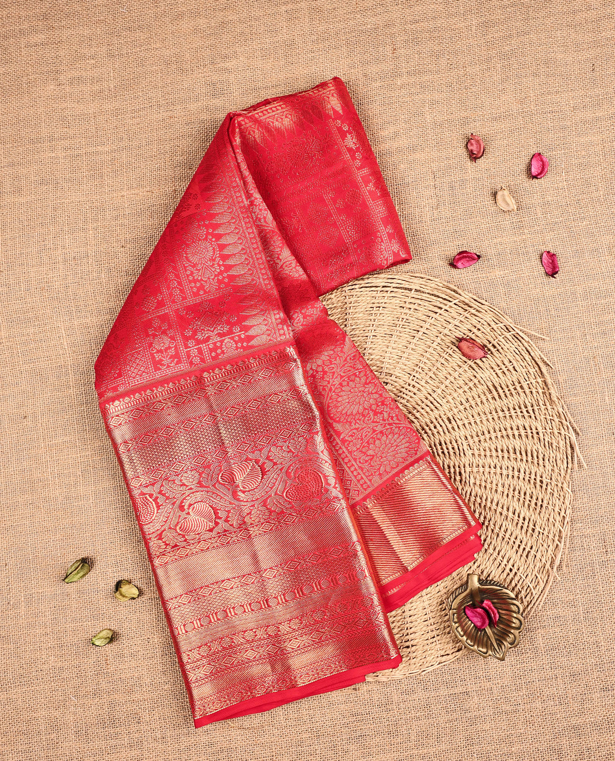 Red Colour Samudrika Silk saree.