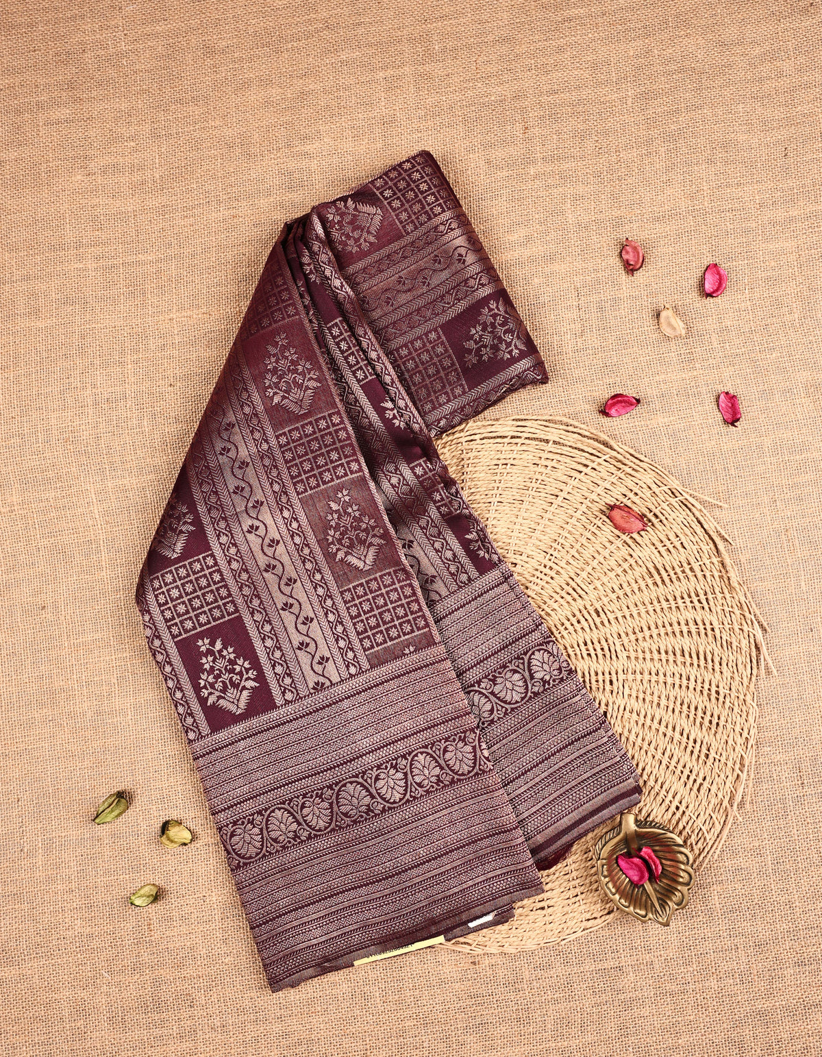 Chocolate Colour Samudrika Silk saree.