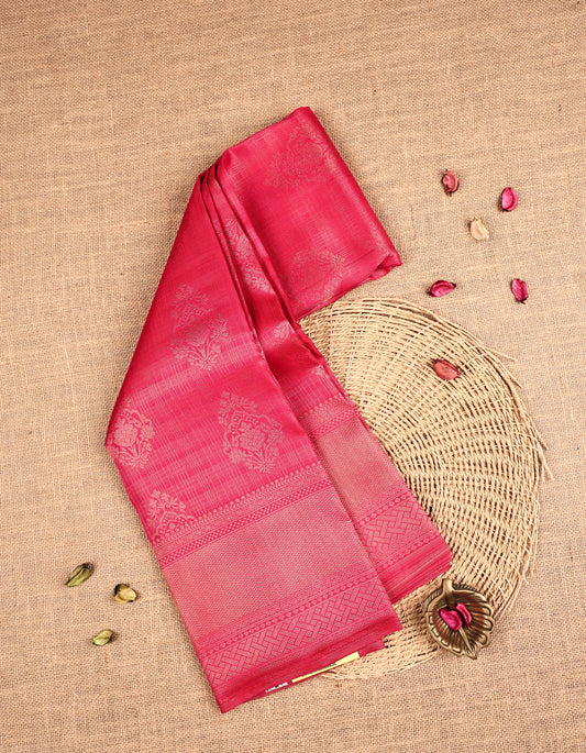 Rani Pink Colour Samudrika Silk saree.