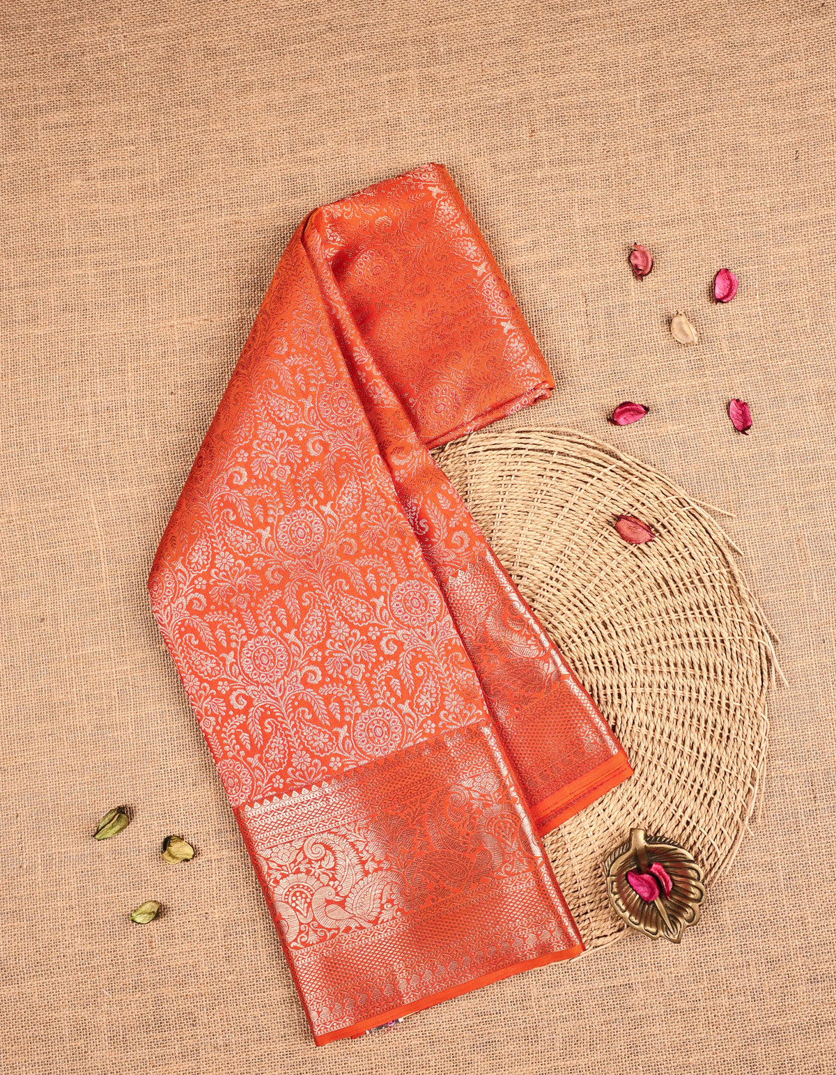 Orange Colour Samudrika Silk saree.