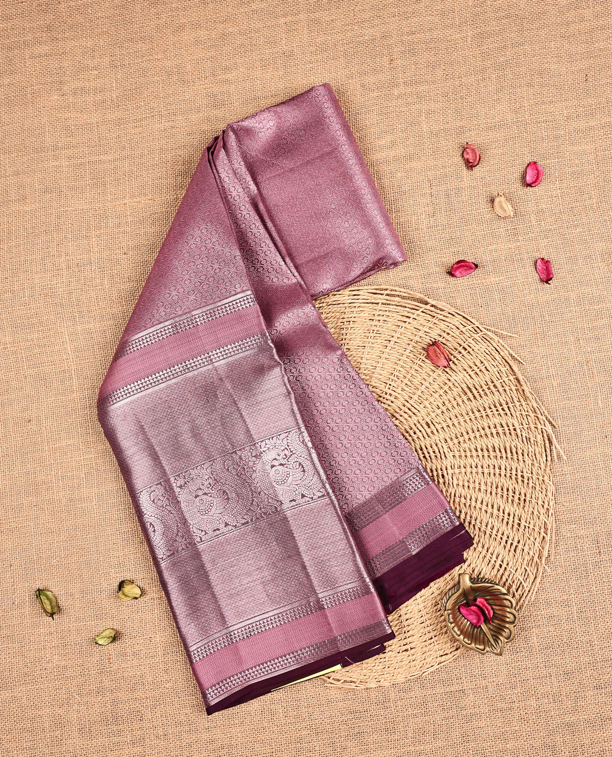 Lavender Colour Samudrika Silk saree.