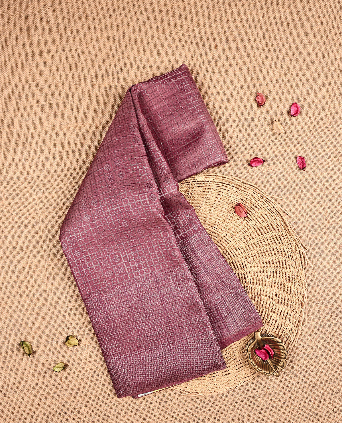 Dusty Mauve Colour Samudrika Silk saree.