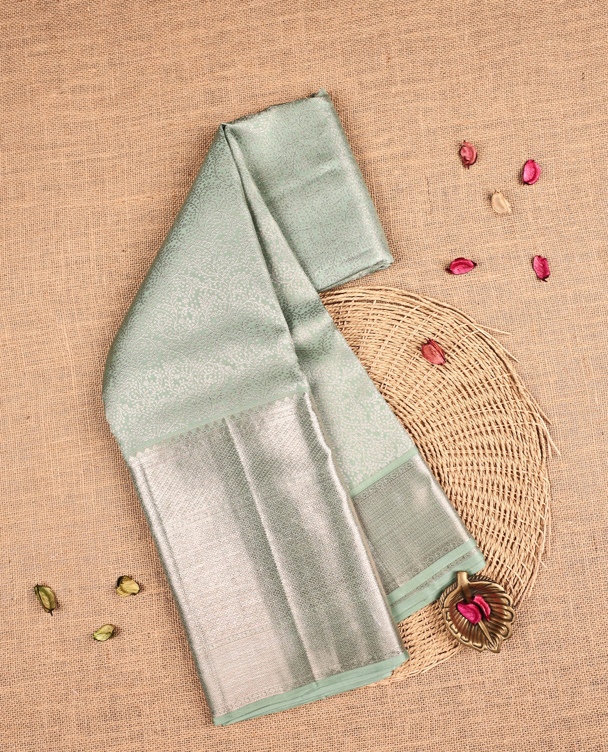 Mint Colour Samudrika Silk saree.