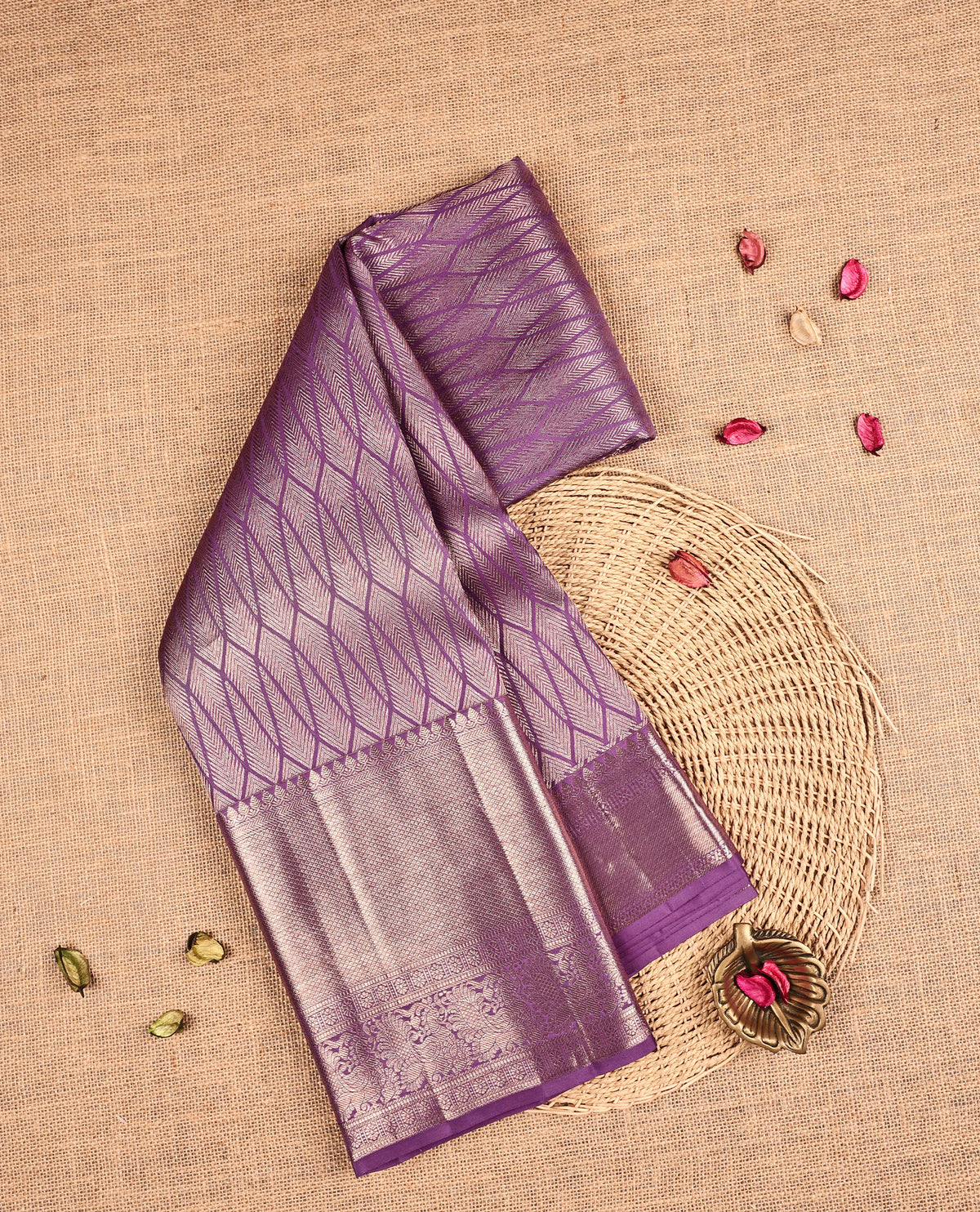 Lavender Colour Samudrika Silk saree.